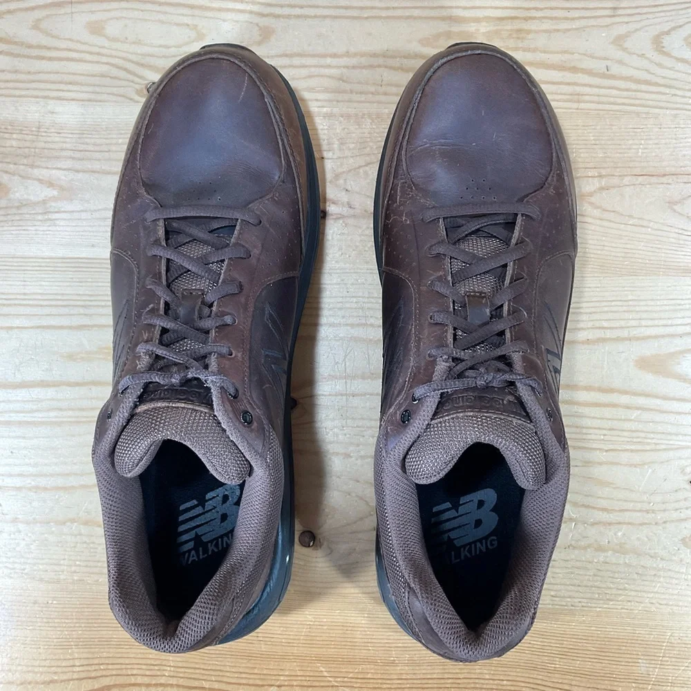 New Balance 928 Walking Shoes Men’s 14 B NARROW Brown Leather Lace Up MW928BR